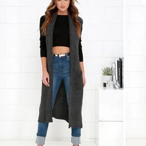 Cecico Charcoal Gray Long Sleeveless‎ Sweater